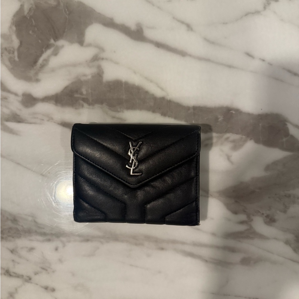 Yves Saint Laurent Black Quilted Card Holder